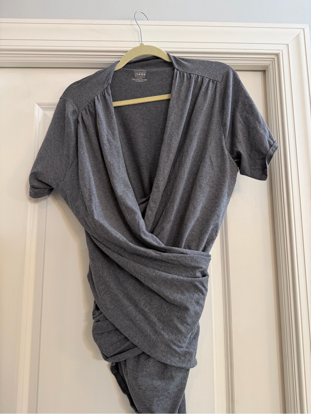 Kindred Bravely Women's XL Organic Cotton Skin to Skin Wrap Top Gray Nursing